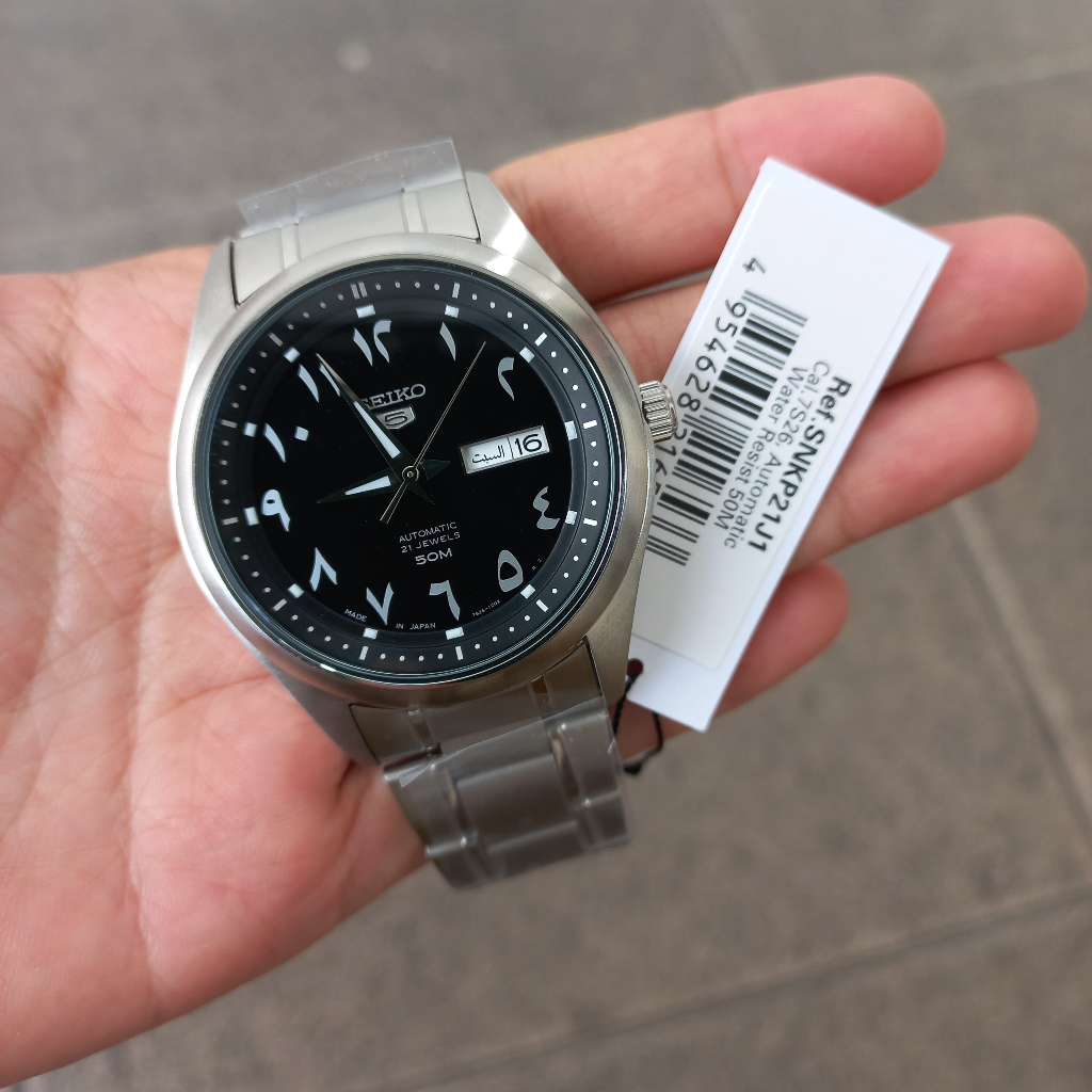 JAM TANGAN PRIA SEIKO SNKP21J1 ARAB BLACK DIAL SNKP21 ORIGINAL