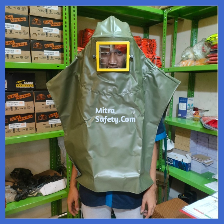 Baju Pelindung Sandblasting / Safety Sandblasting Hood Blue Eagle Np503