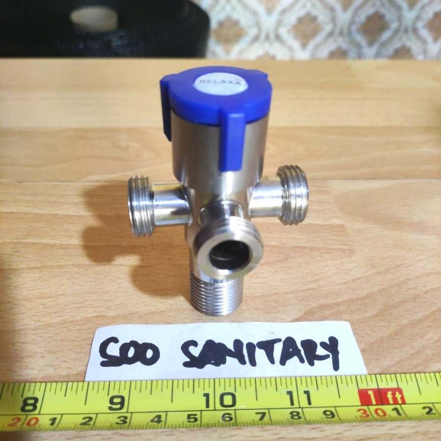 Kran Triple Shower 1/2" Inch Stainless Steel - Bidet Shower Kloset Kamar Mandi Cabang 4 SUS 304