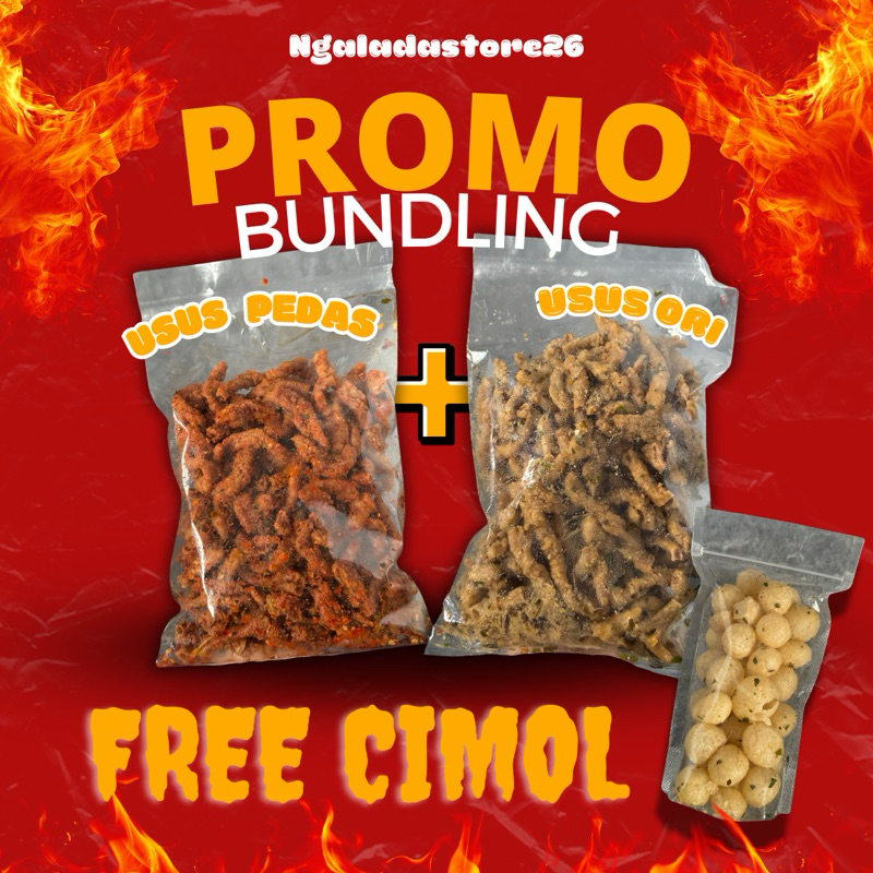 

PROMO BUNDLING USUS AYAM CRISPY PEDAS & ORI FREE CIMOL CRISPY