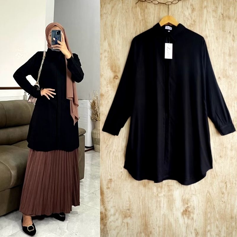 ALINA Tunik by NK / Kemeja Panjang / Tunik Polos / Tunik Rayon Twill