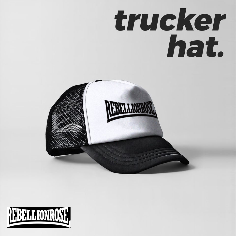 topi truker head caps rebellion rose