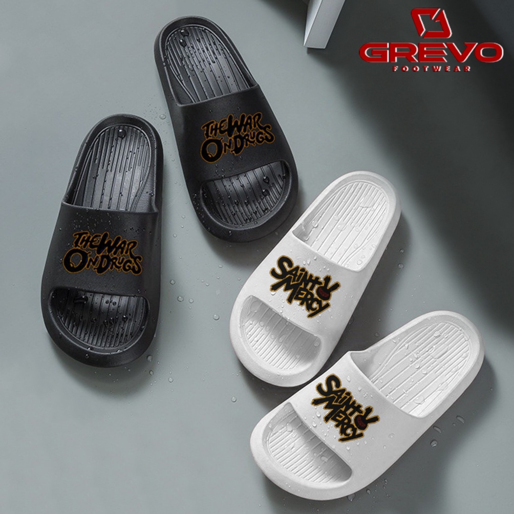 KODE K46Z GREVO Sandal Slide Pria Wanita STRONG WAR MERCY Empuk Ringan Antislip Kekinian DAILY Shoes