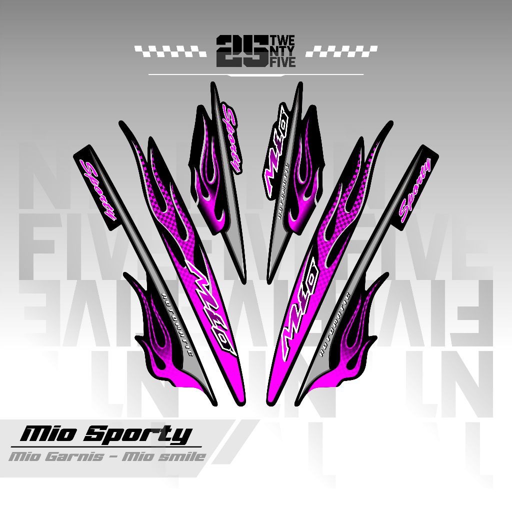 STRIPING MIO SPORTY API/VARIASI 14/DASAR HITAM/STIKER MIO SPORTY/MIO SMILE/STRIPING MIO API/STIKER M