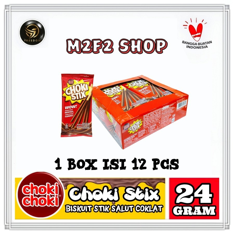 

Biskuit Choki Choki Stix Salut Cokelat Stick - 24 gr (Kemasan 1 Box)