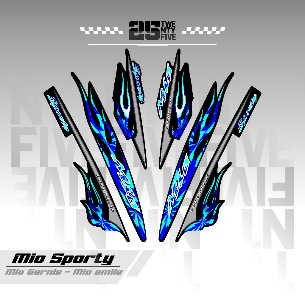 STRIPING MIO SPORTY API/VARIASI 16/DASAR HITAM/STIKER MIO SPORTY/MIO SMILE/STRIPING MIO API/STIKER M