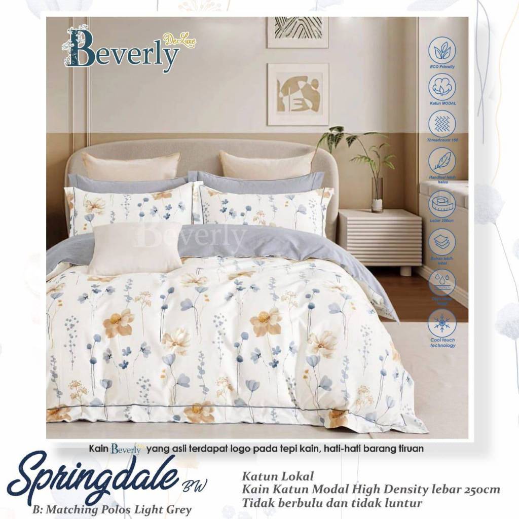 Sprei Katun BEVERLY SPRINGDALE | Sprei Home Industry dari Katun CVC Premium | Sprei Uk.90,100,120,16
