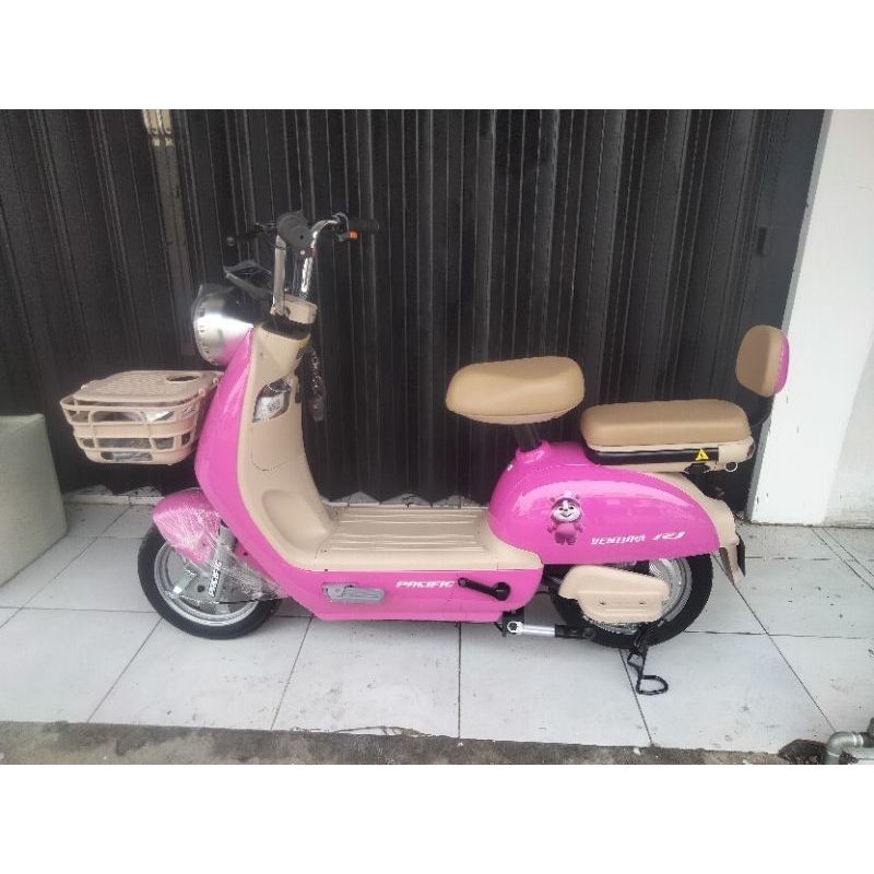 Sepeda Listrik Pacific Ventura R1 - Flamingo Pink, Avocado Green, Almond Cream, Mauve Purple