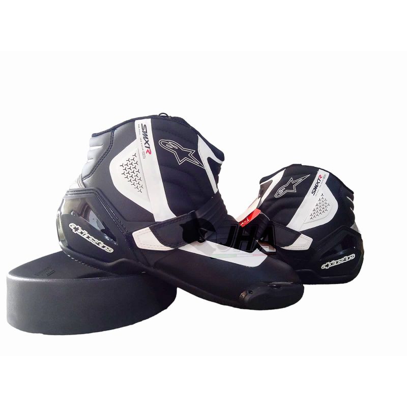 SEPATU ALPINESTAR SMX 1 R V2 SHOES BLACK WHITE ALPINESTAR SMX 1R V2 SHOES BLACK WHITE