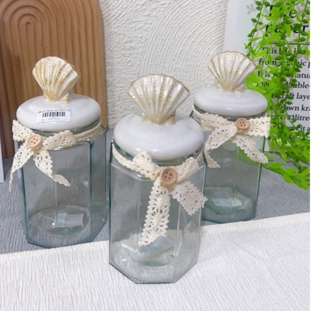 Shell Glass Jar Set 3