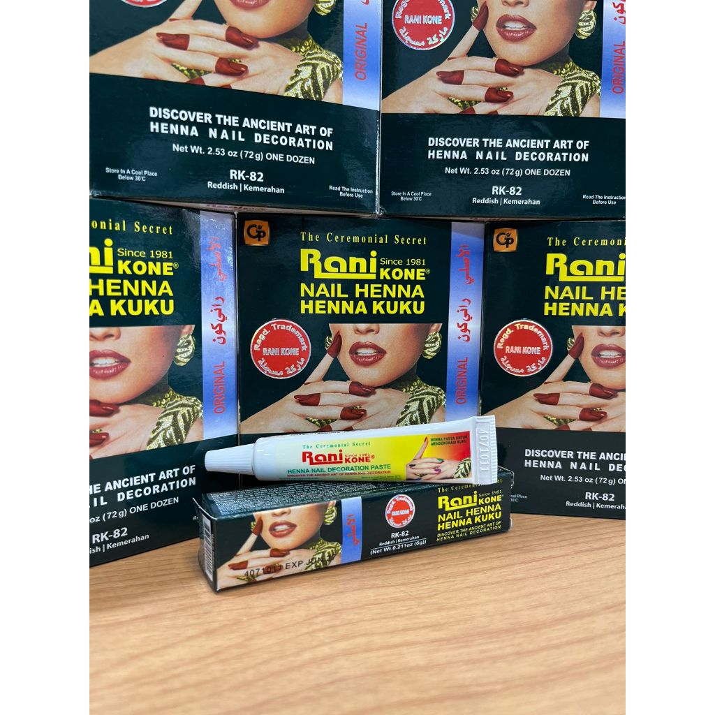 Henna Rani Kone 82 Nail Decoration Paste Reddish (Green Pack) 6g Inai Hena