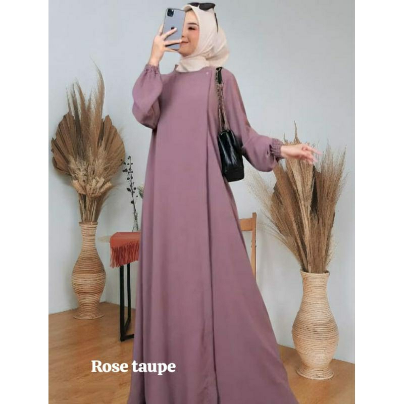 Zia Gamis Dress Terlaris | Gamis Wanita Simpel Elegan | Gamis Polos Terbaru