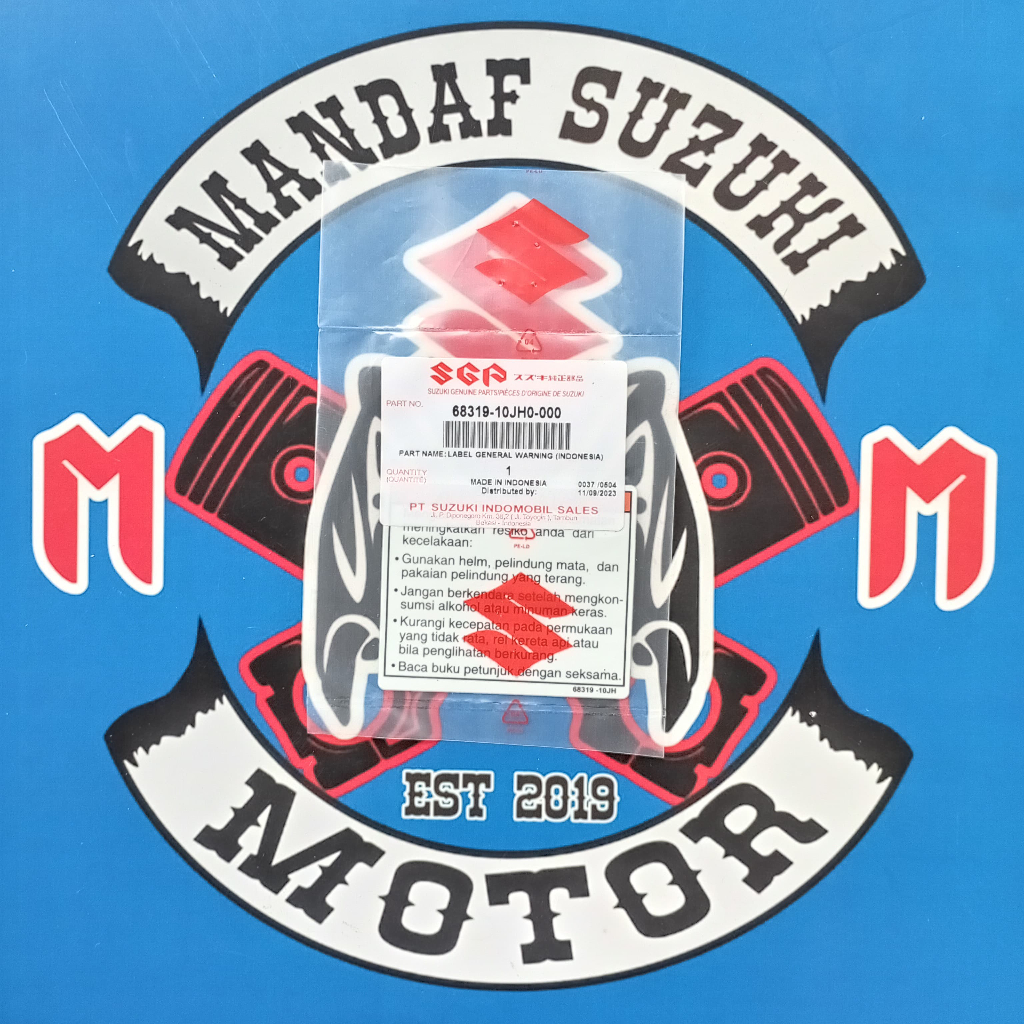 Stiker Peringatan Motor Suzuki Skywave Original SGP