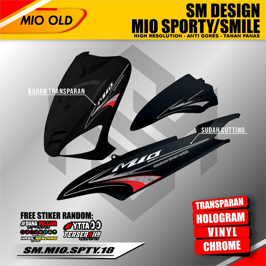 Stiker Variasi Striping Mio Sporty / Mio Smile - Sticker Motor Yamaha Mio Sporty Bahan Transparan Su