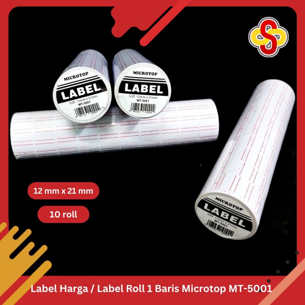 

Label Harga / Label Rol / Price Tag 1 Baris Microtop MT-5001 Isi 10 Roll