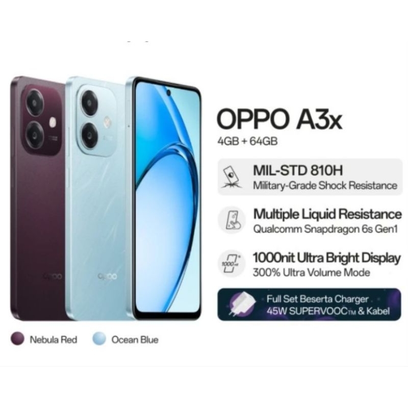 oppo A3x ram 8/64 gb garansi resmi 1 tahun original