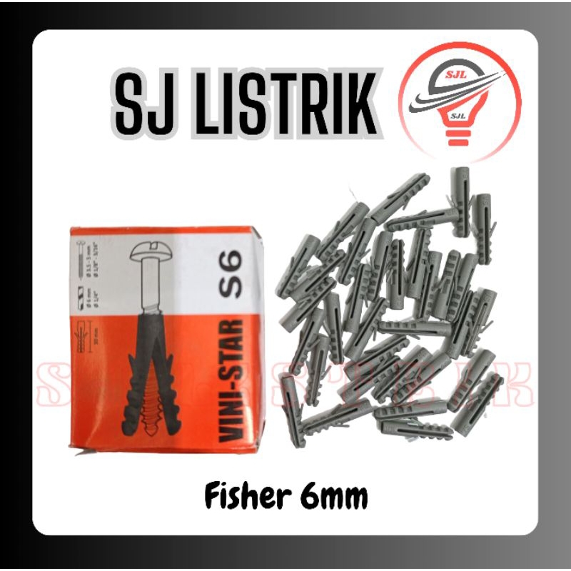 Fisher S6 6mm Lubang Dinding/Per Kotak