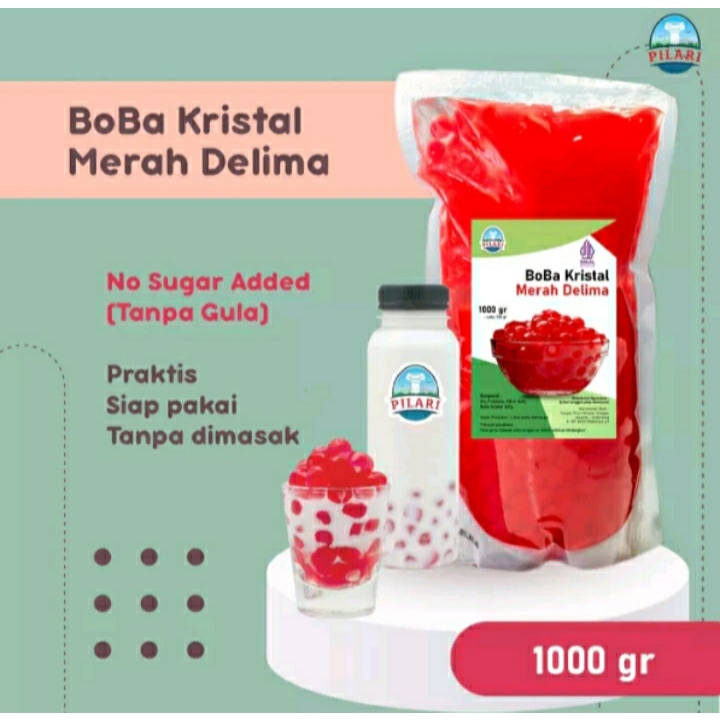 

Boba kristal jelly pearl bublle mutiara agar ager jeli bola merah delima red crystal bening hitam klasik black crystal brown caramel peach sakura topping desert minuman viral kekinian praktis siap saji 1000 g