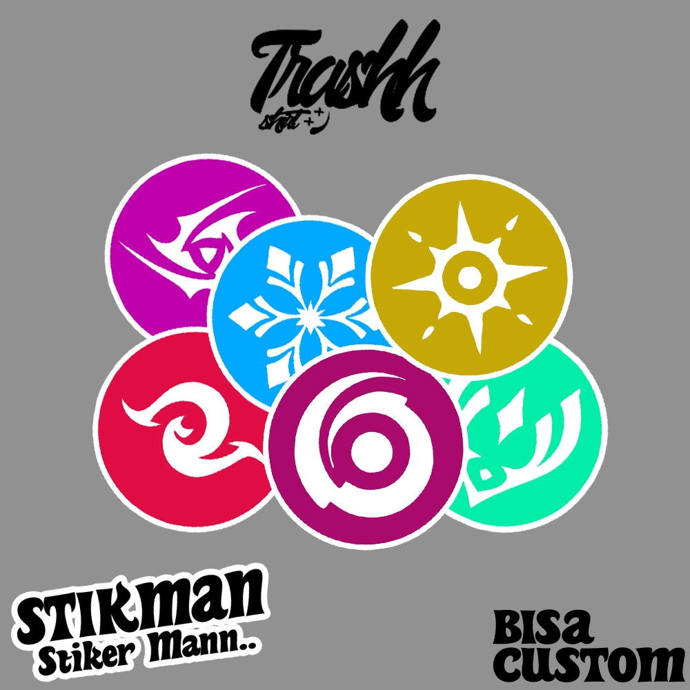 

Trshhshrt Stiker Wuthering Waves Elements Logo Vinyl Anti Air