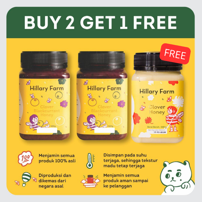 

2 Clover Blackcurrant Honey Free Madu