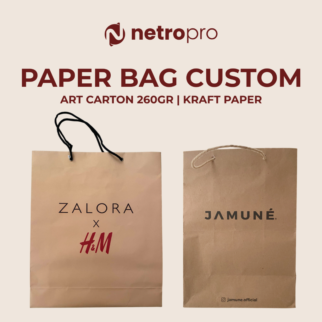 

Paper Bag Custom Murah dan Berkualitas – Bahan Artcarton 260gr & Kraft Paper, Ukuran Lengkap