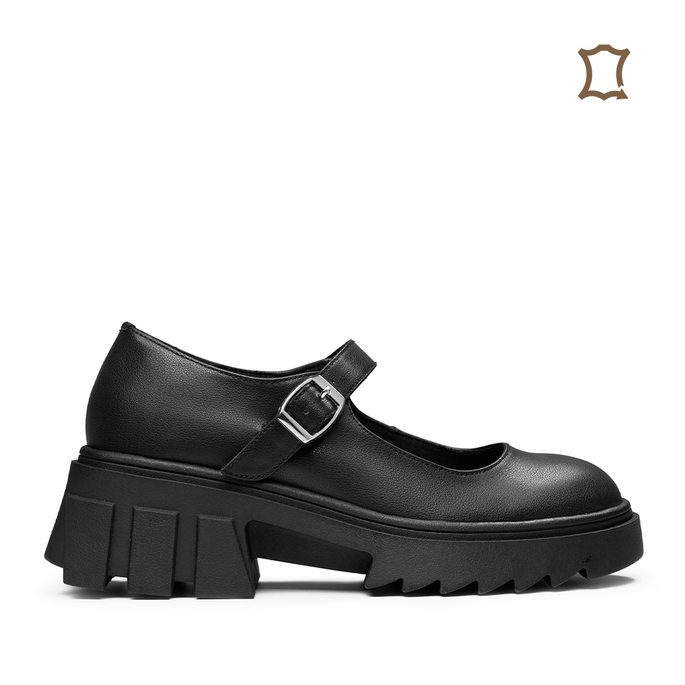 Prabu - Maira Black Sepatu Kulit Pantofel Wanita - Hitam