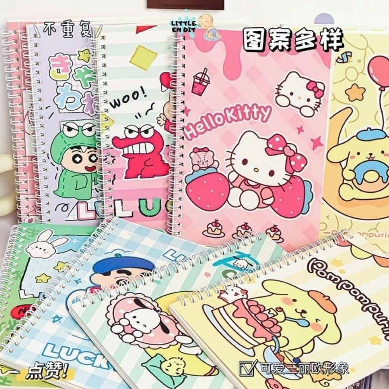 

Buku Tulis Ring A5 Notebook Ring Karakter Sanrio Kuromi isi 60 Lembar Buku Catatan