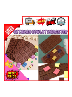 COD Cetakan Coklat Silikon Karakter Huruf Angka Bintang Love Cetakan Puding Jelly Silikon Coklat Kar