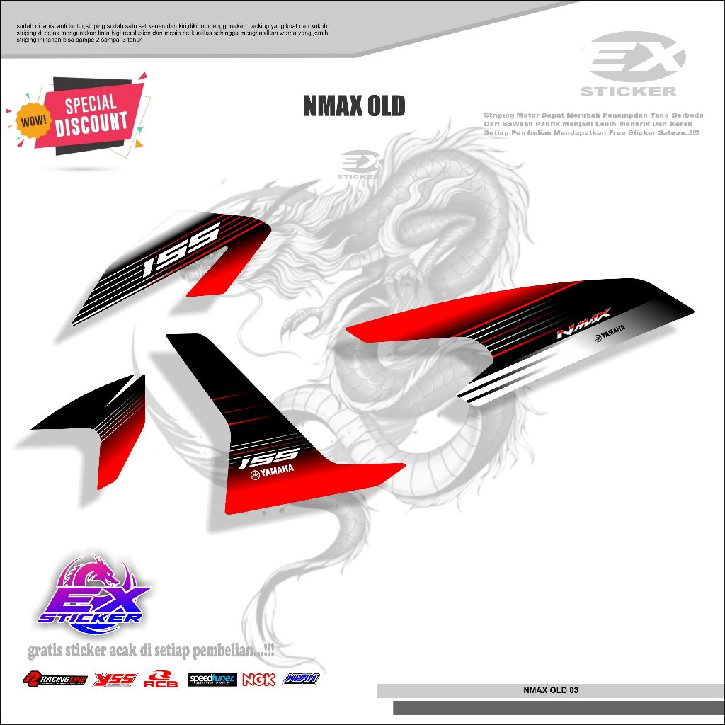 Striping NMAX OLD - Striping Yamaha NMAX Lama style simple kode 03