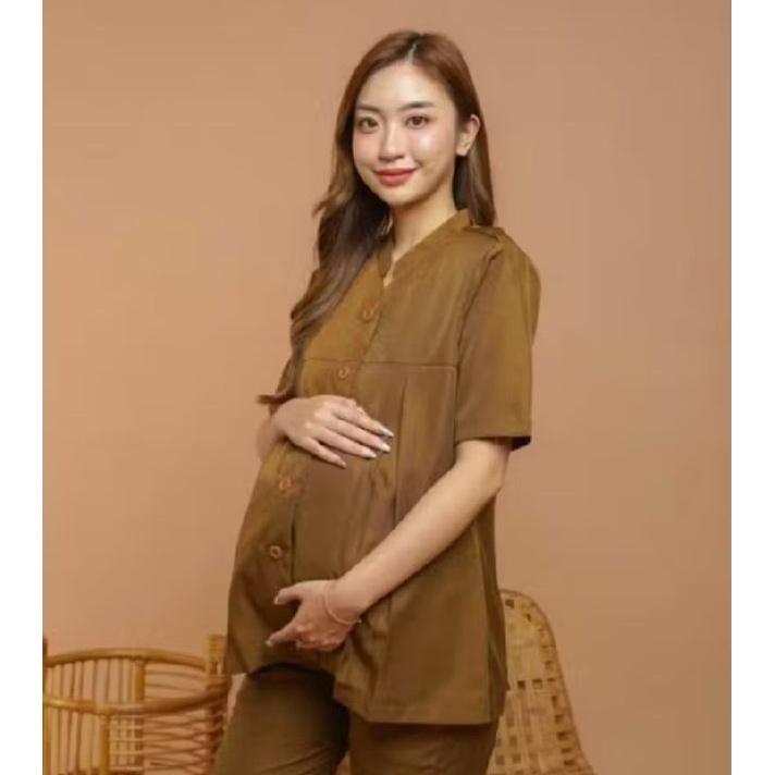 KP8 Baju Pemda Hamil Lengan Pendek  Seragam Pemda Hamil Lengan Pendek  Baju Dinas PDH PNS Hamil Leng