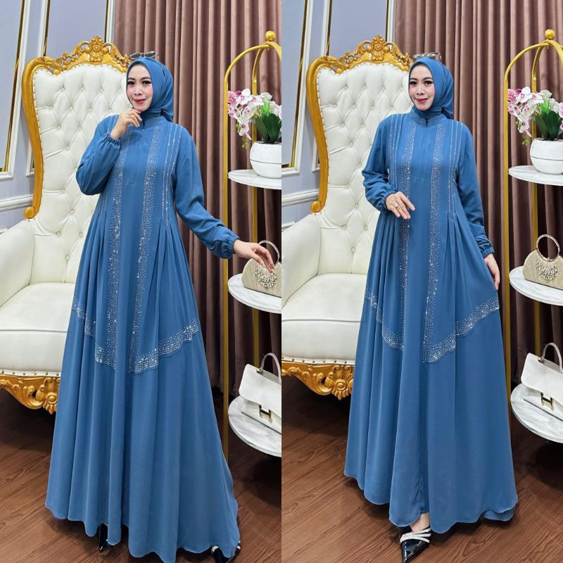 Gamis terbaru style Payet swaroski gamis Payetgamis hitam gamis