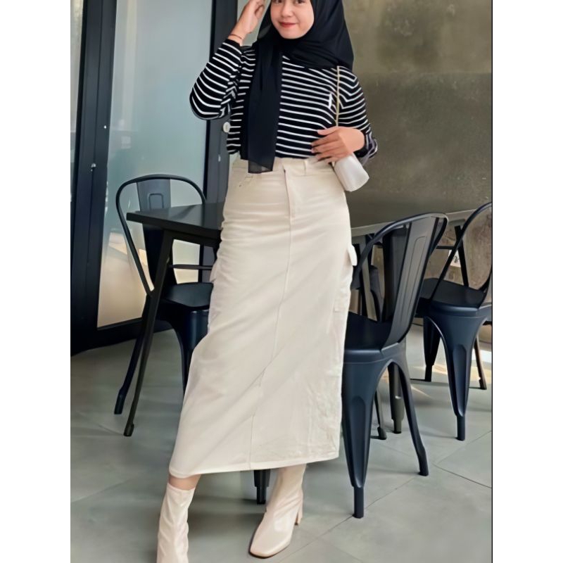 rok cargo wanita remaja terbaru rok lebaran rok voral cargo import murah