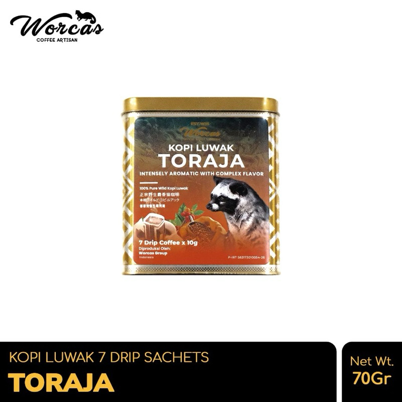

worcas asli kopi luwak liar 1 kaleng isi 5 bungkus( sachet)