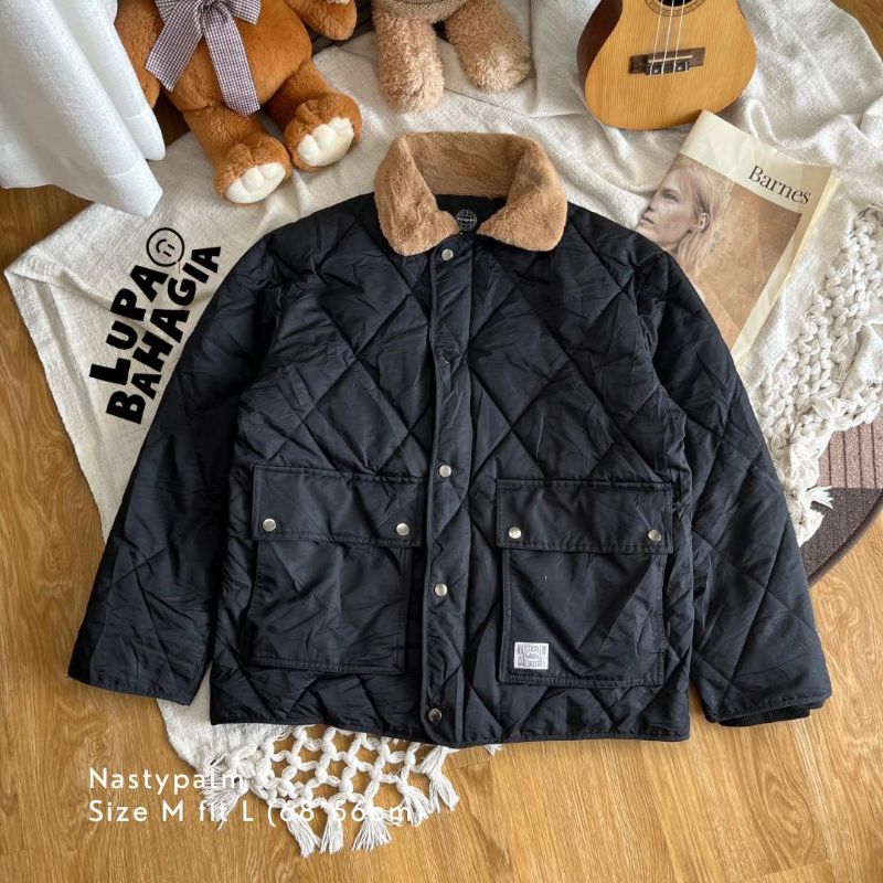 NASTYPALM KOREA Black Quilted Puffer Jaket size M fit L | 100% Original