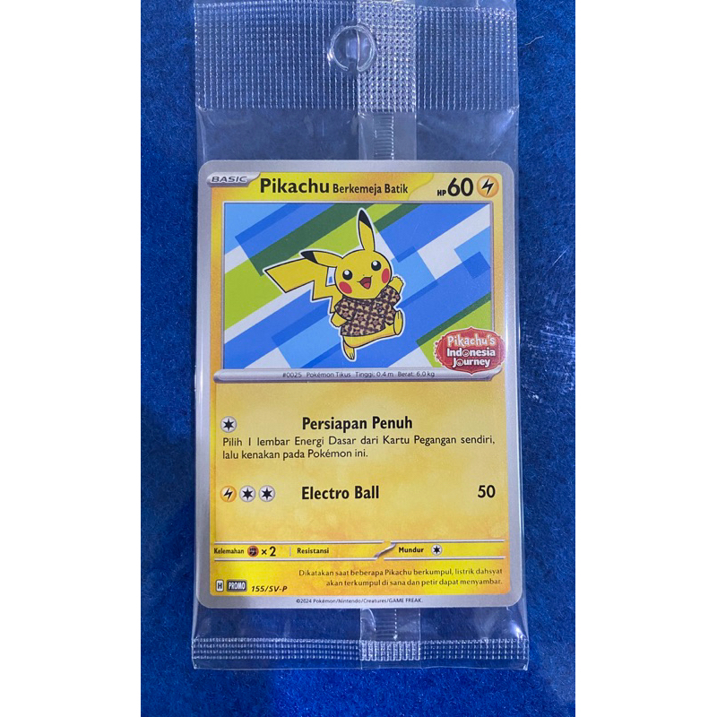 Pokemon TCG Pikachu Berkemeja Batik