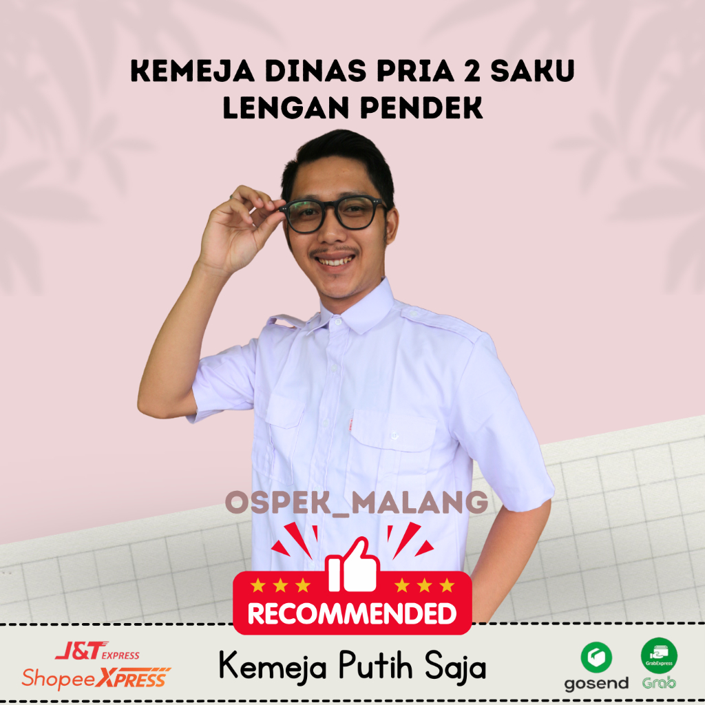 Baju Dinas Putih (PNS/ASN/GURU) Kain Oxford Lengan Pendek