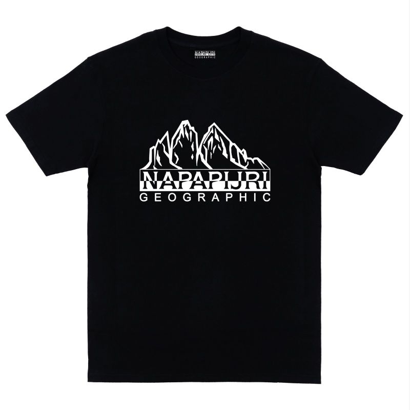 NAPAPIJRI - GEOGRAPHIC LOGO - Kaos brand Wanita pria - Kaos casual import - kaos premium