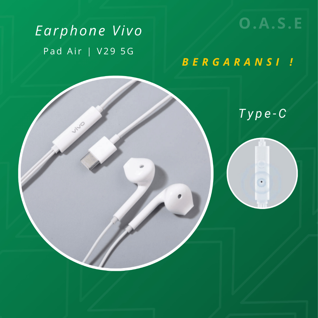 Headset Vivo Pad Air | V29 5G Type C Original Earphone Handsfree