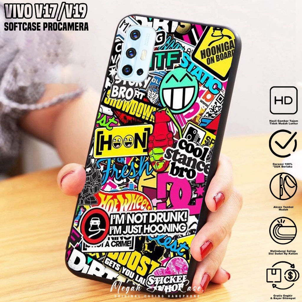Softcase Hp VIVO V17 / VIVO V19 - Case Hp VIVO V19 / VIVO V17 Motif GRAFF - Softcase Pro Camera - Si