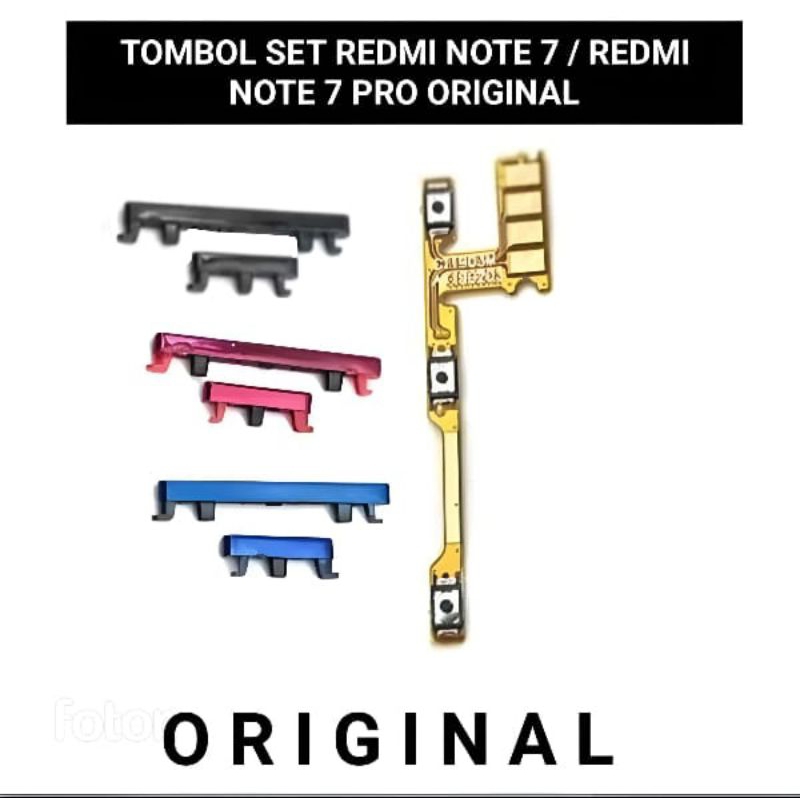 SET TOMBOL ON/ OF VOLUME+ FLEXIBEL REDMI NOTE 7 / REDMI NOTE 7 PRO ORIGINAL