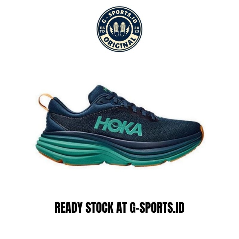 Sepatu Lari Pria Hoka Bondi 8 Midnight/Shoerline ORIGINAL