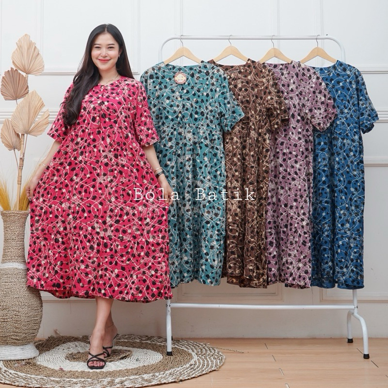 HOME DRESS - DRESS SUSUN REMPEL TERBARU MOTIF BUNGA CANTIK & POLA LEOPARD - DASTER JUMBO CANTIK - LD