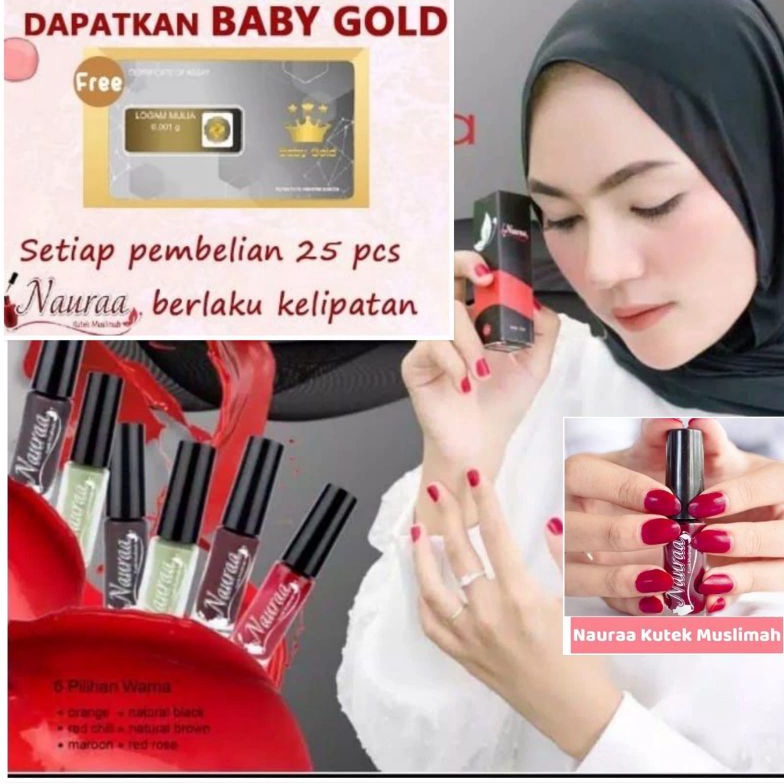 v Harga Termurah BPOM  READY WARNA LENGKAP  GROSIR  KUTEK NAURA ORIGINAL  NAURAA KUTEK MUSLIMAH NAUR