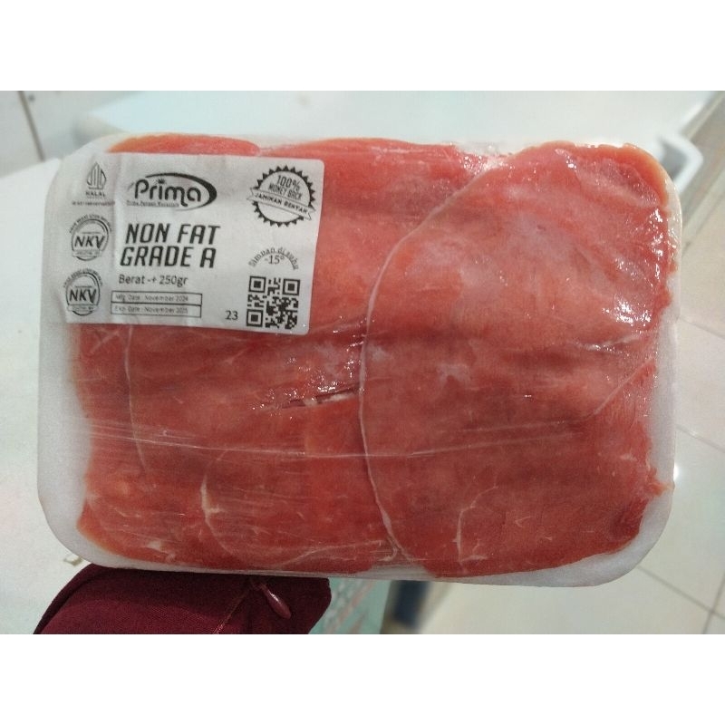 

daging slice non fat grade A 250gr