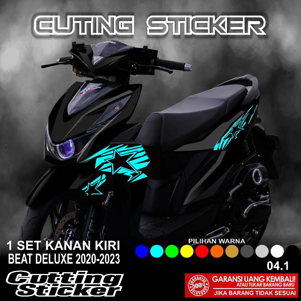 0401 Striping Cutting Beat Deluxe 2020 2021 2022 2023  Motif Bintang Cutting Sticker Cutting Sticker