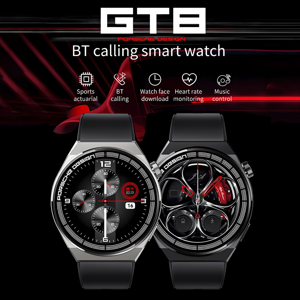 Samsung-smartWatch GT8 Porsche version amoled jam tangan Pria Wanita Full Touch Screen Bluetooth