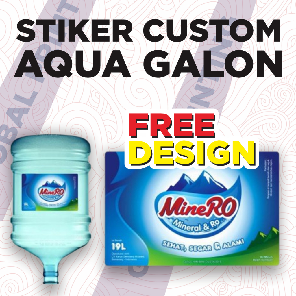 

Stiker Label Aqua Galon Custom Murah Anti Air