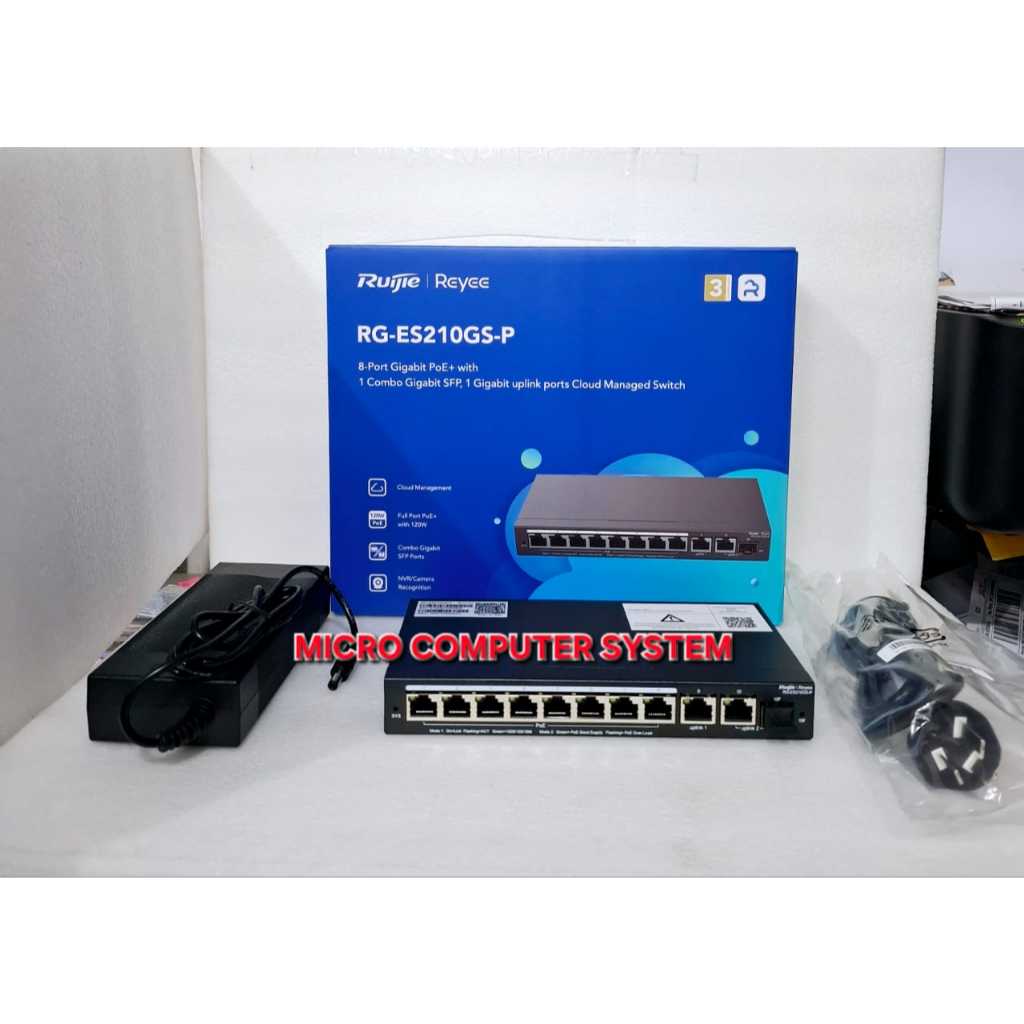 RG-ES210GS-P 10 PORT GIGABIT CLOUD MANAGED POE SWITCH