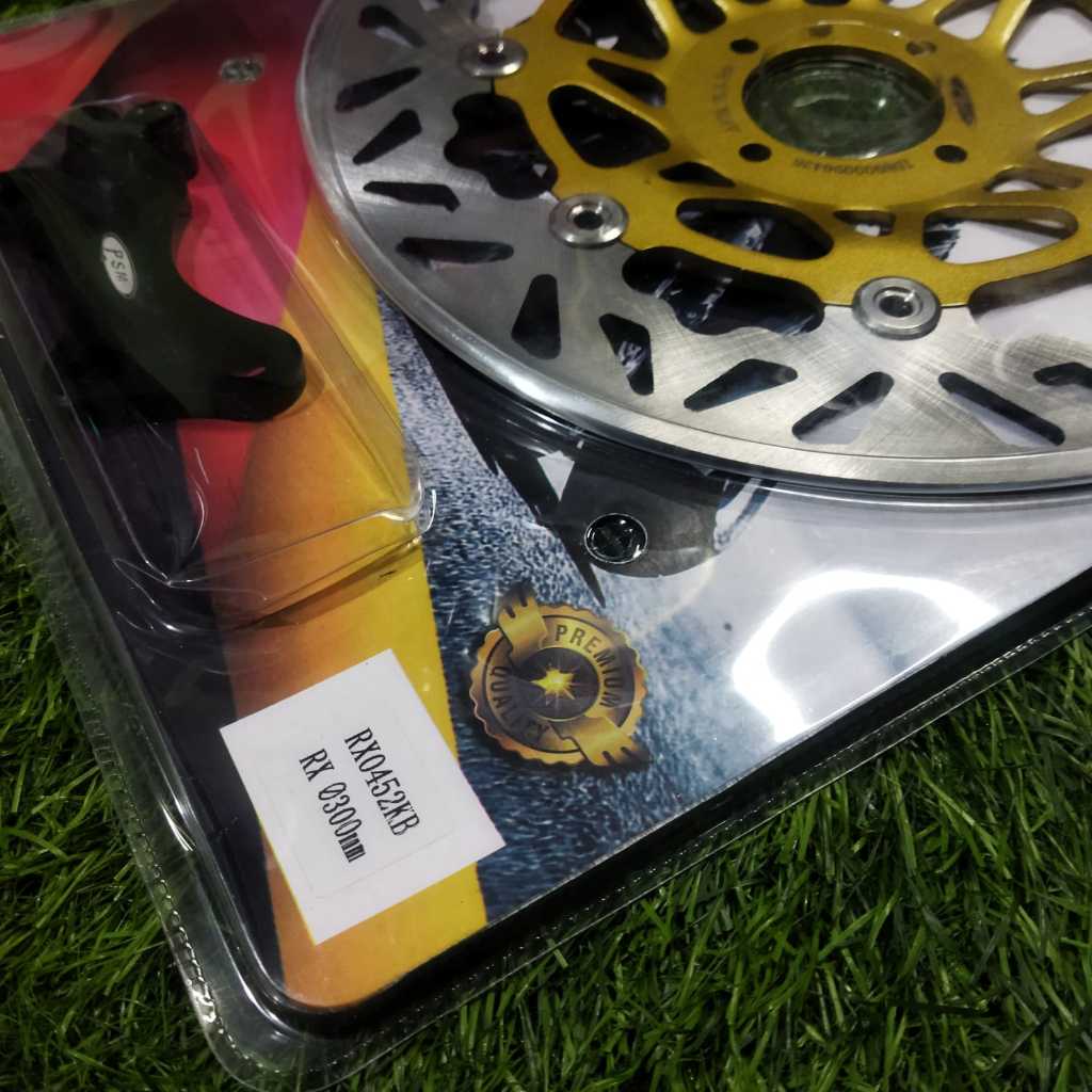 PIRINGAN CAKRAM RX KING 300 MM PLUS BRACKET PIRINGAN CAKRAM RX KING 300 MM MODIF PSM HITAM GOLD