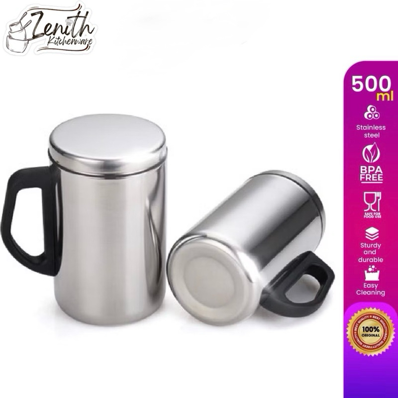 THERMOS MUG STAINLESS STEEL VACUUM 500ml BMW